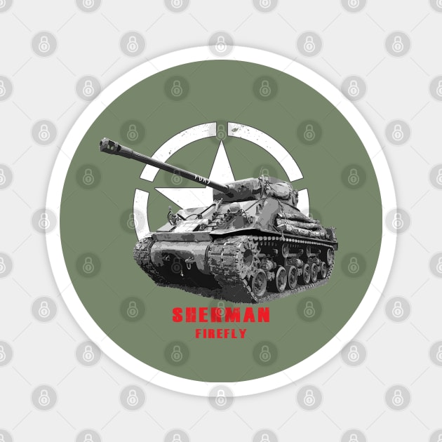 Sherman Firefly "Fury" Military tank WW2 Magnet by Jose Luiz Filho